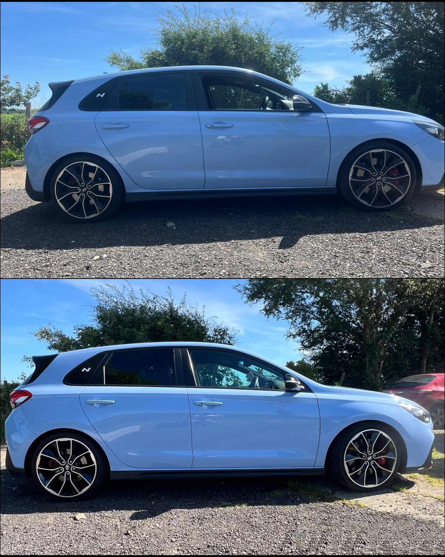 before and after washed car Full Valet interior and exterior car service MC AutoGleam